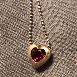 Alex Woo garnet heart 925 sterling necklace